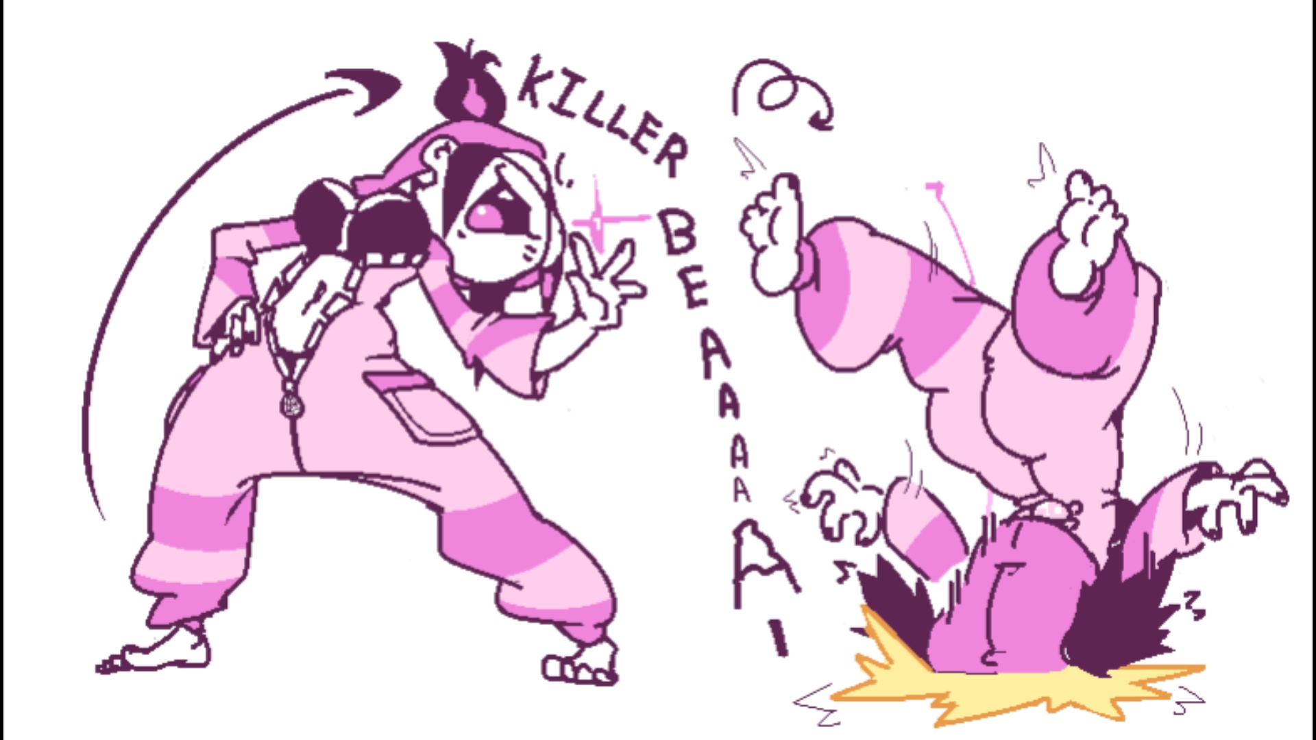 像素画·街头霸王6韩蛛俐与阿鬼-格斗游戏&动漫-pixel art|搬运