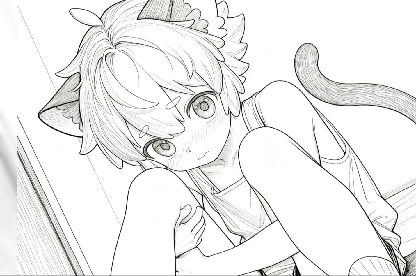 害羞的小猫
