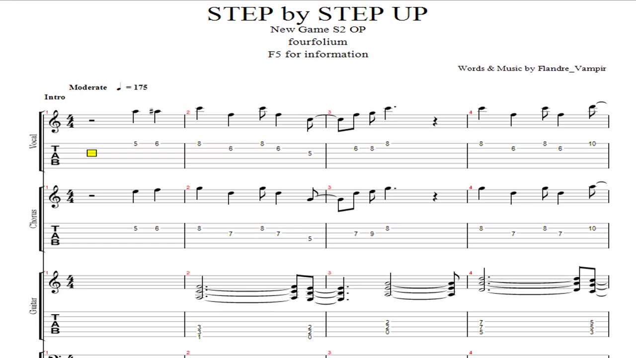 [图]【tab】NEW GAME!! OP - STEP by STEP UP↑↑↑↑