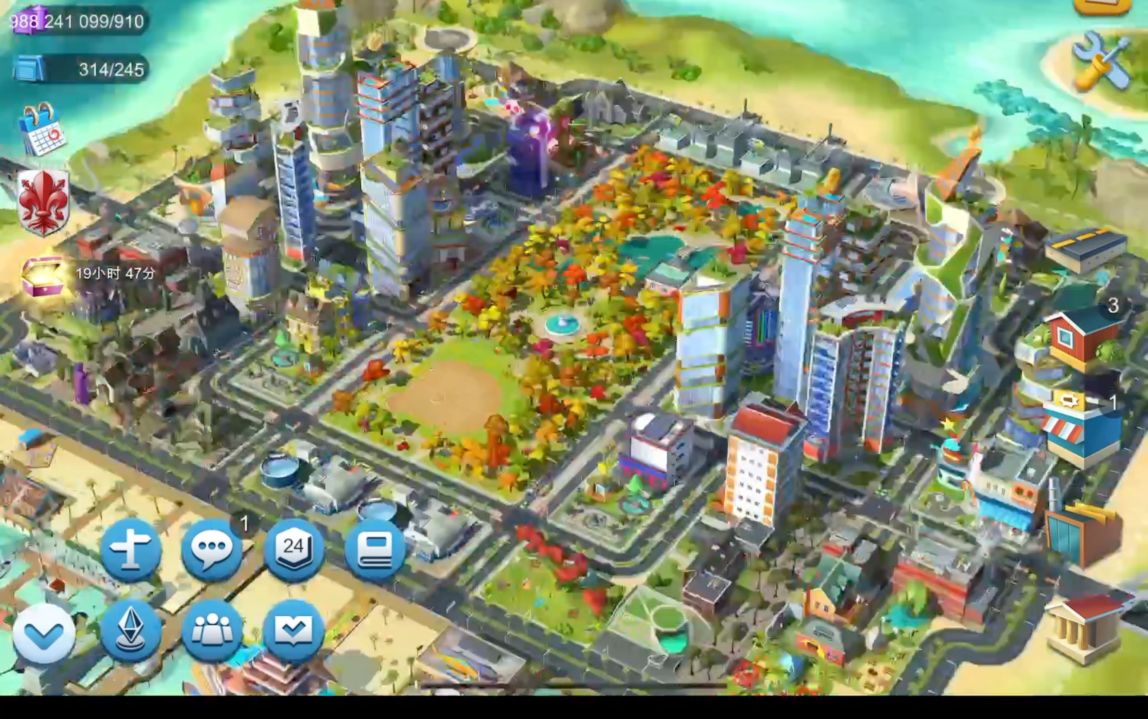 simcity日常更新,阳光岛屿地区布局微调,人口增长16万