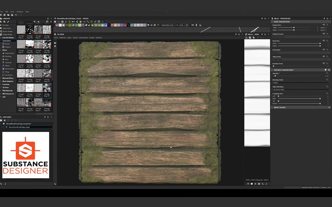 (全细节)Substance Designer 2019制作苔藓风化木板材料哔哩哔哩bilibili