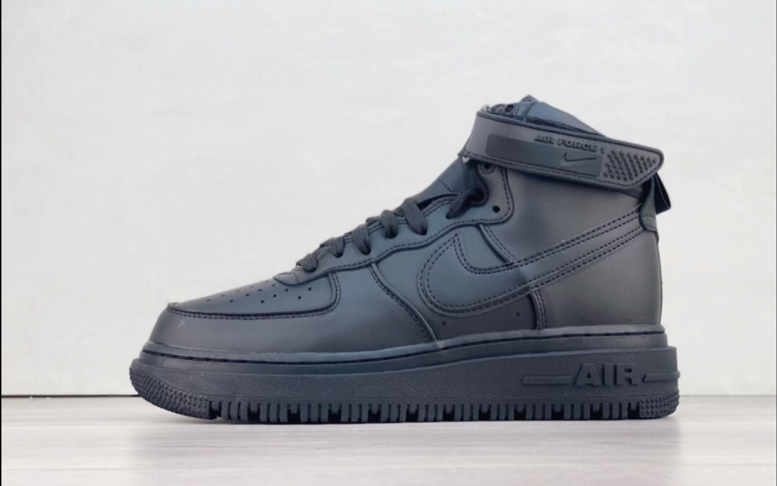耐克 nike air force 1 high boot 机能全黑高帮黑武士空军一号运动鞋