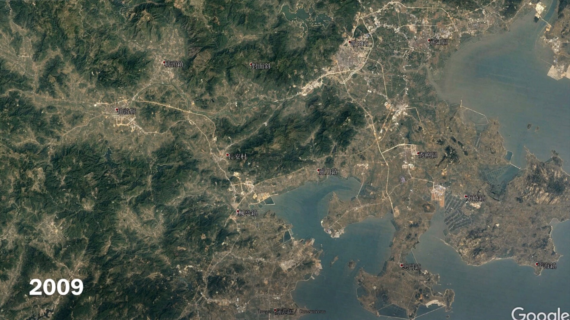 莆田市历史卫星影像19842016