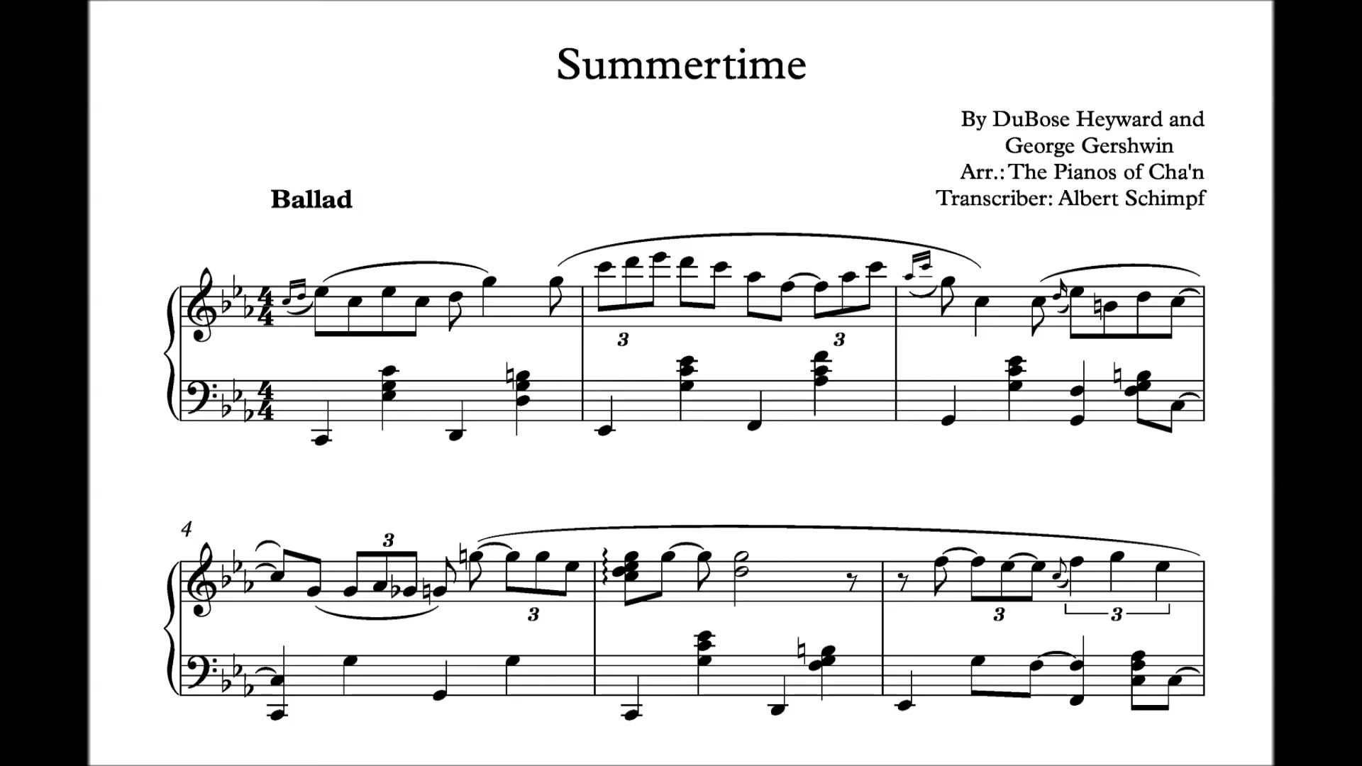 [图]格什温 / 夏日时光 / Summertime / 钢琴 / The Pianos of Cha'n