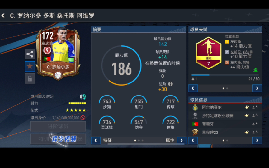 fifa足球世界:里程碑利雅得胜利现役球员c罗出来了!