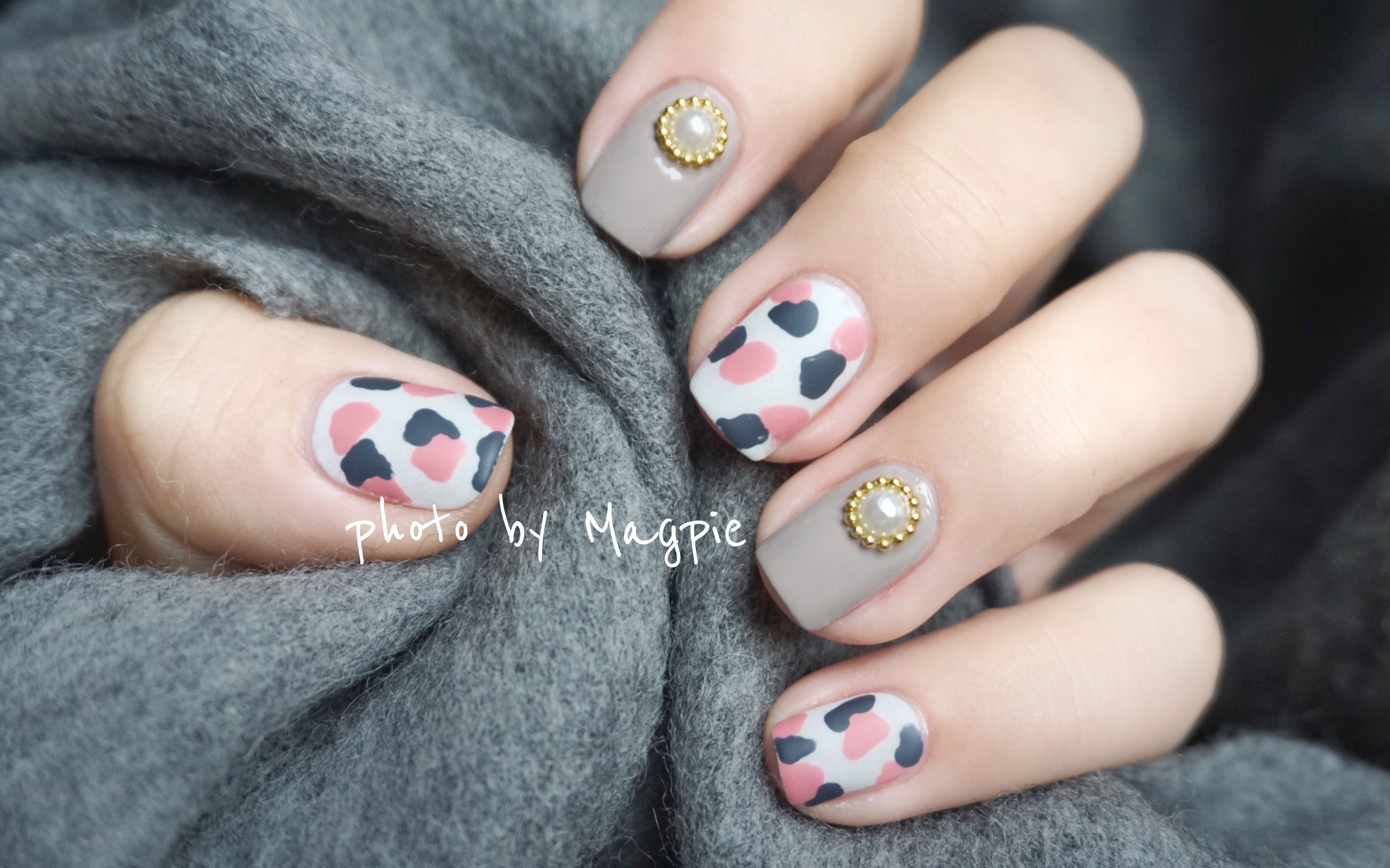 【magpie】~日杂模仿~温柔粉色小奶牛美甲