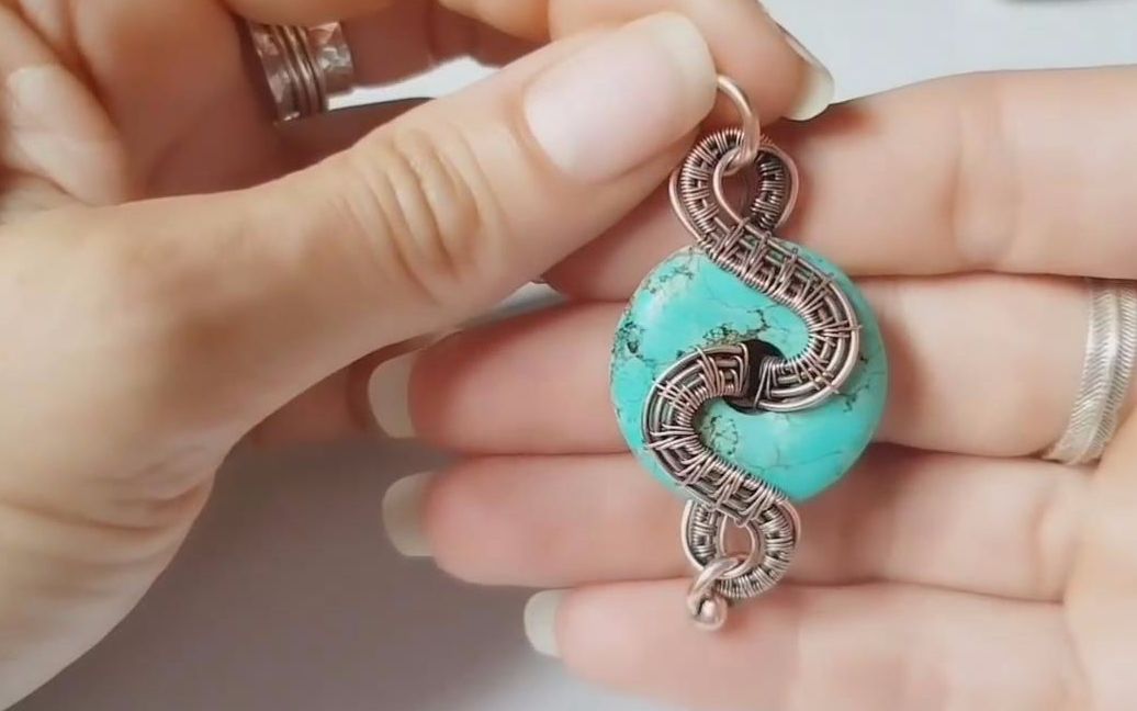 静默的美好搬运平安扣绕线吊坠教程