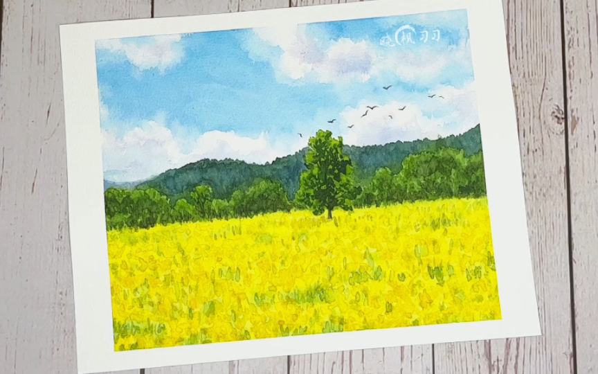 【水彩风景】春和景明,万物生长,一起画水彩画吧哔哩哔哩bilibili