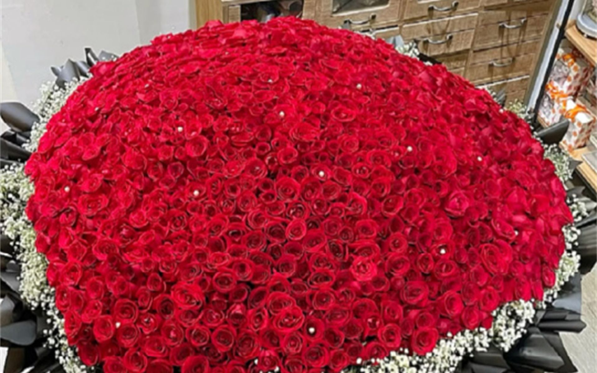 999朵玫瑰花束,心型的