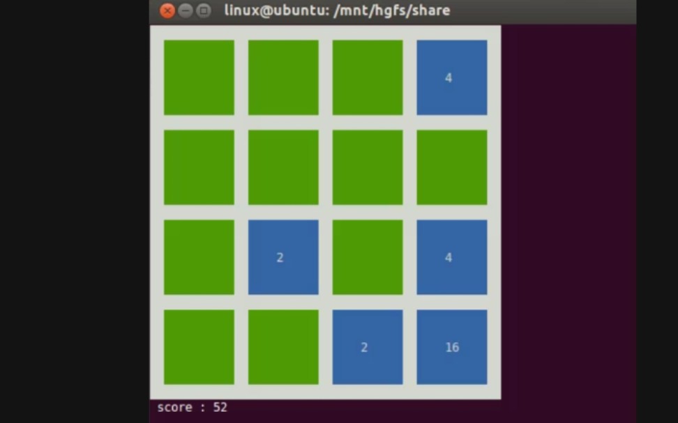 [图]【自己写的2048小游戏】C语言结课项目Linux程序演示