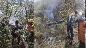 尼泊尔一直升机撞山坠毁 现场碎片满地燃起大火，4名中国公民遇难
