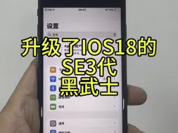 Descargar video: 苹果se3 代 升级ios18系统！