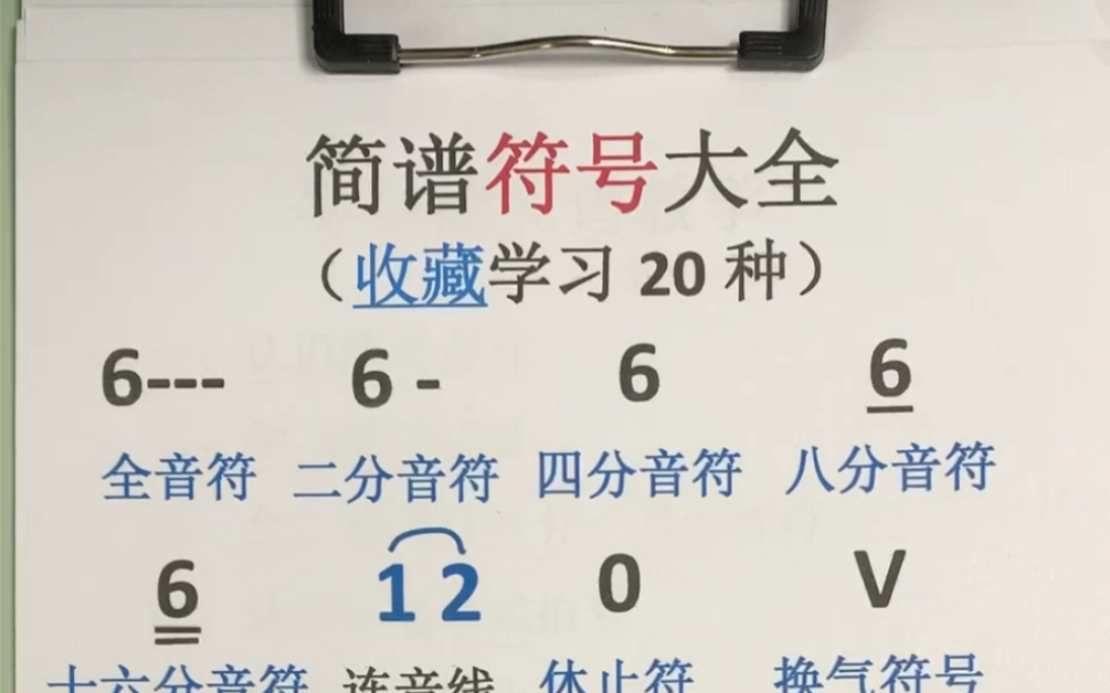 [图]简谱20种符号大全！收藏学习？