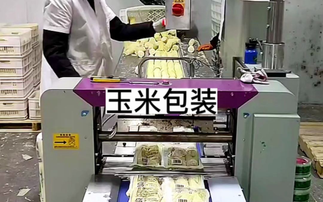 玉米自动包装机 瓜果蔬菜打包套袋机#蔬菜包装机 #玉米打包机 #佛山