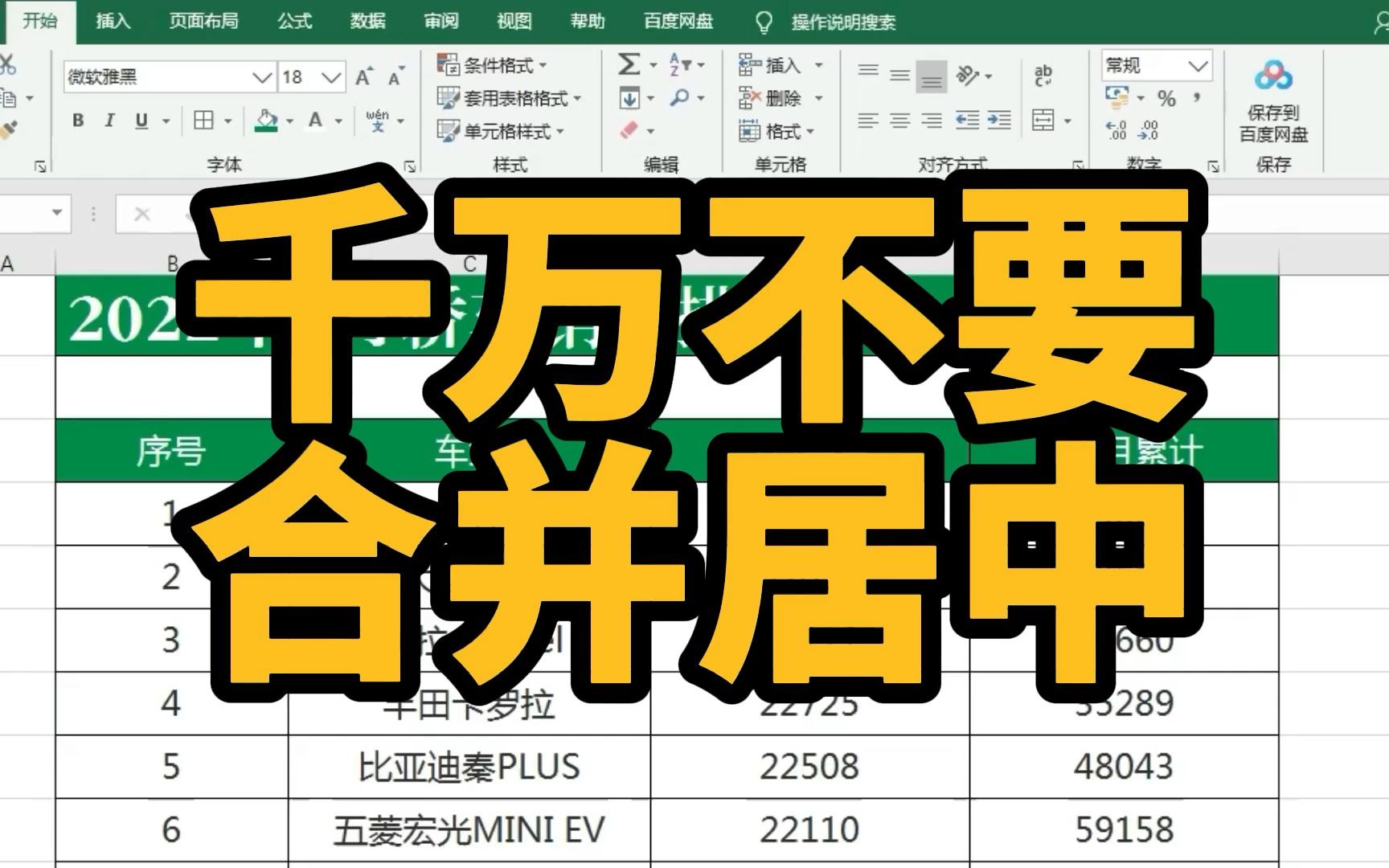 Excel表格中的栏目标题,千万不要使用合并后居中哔哩哔哩bilibili