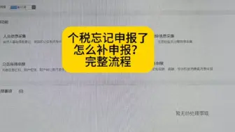 个税忘记申报怎么补？
