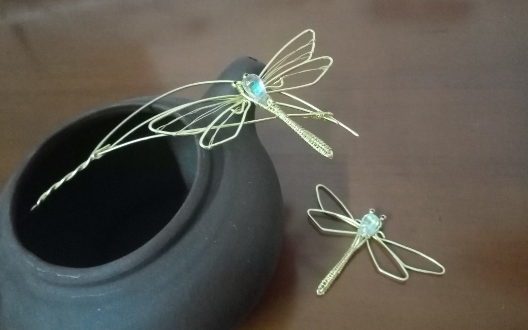 【绕线教程】蜻蜓发饰