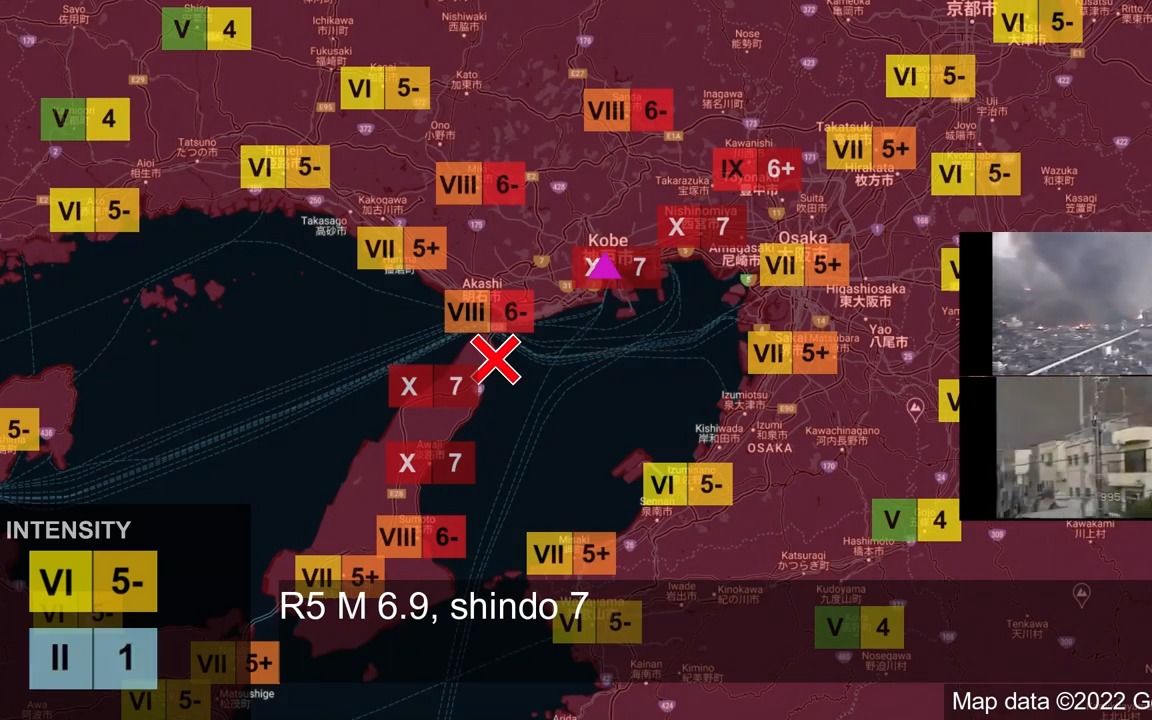 1995年1月17日日本阪神大地震,6.9~7.3级,设想的紧急地震速报.哔哩哔哩bilibili