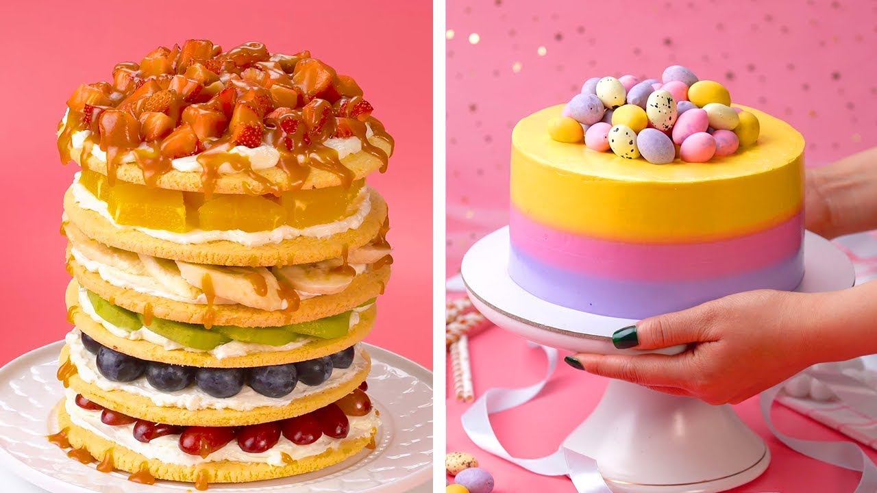 如何制作彩虹蛋糕装饰创意|奇特令人满意的奶油蛋糕|美味蛋糕