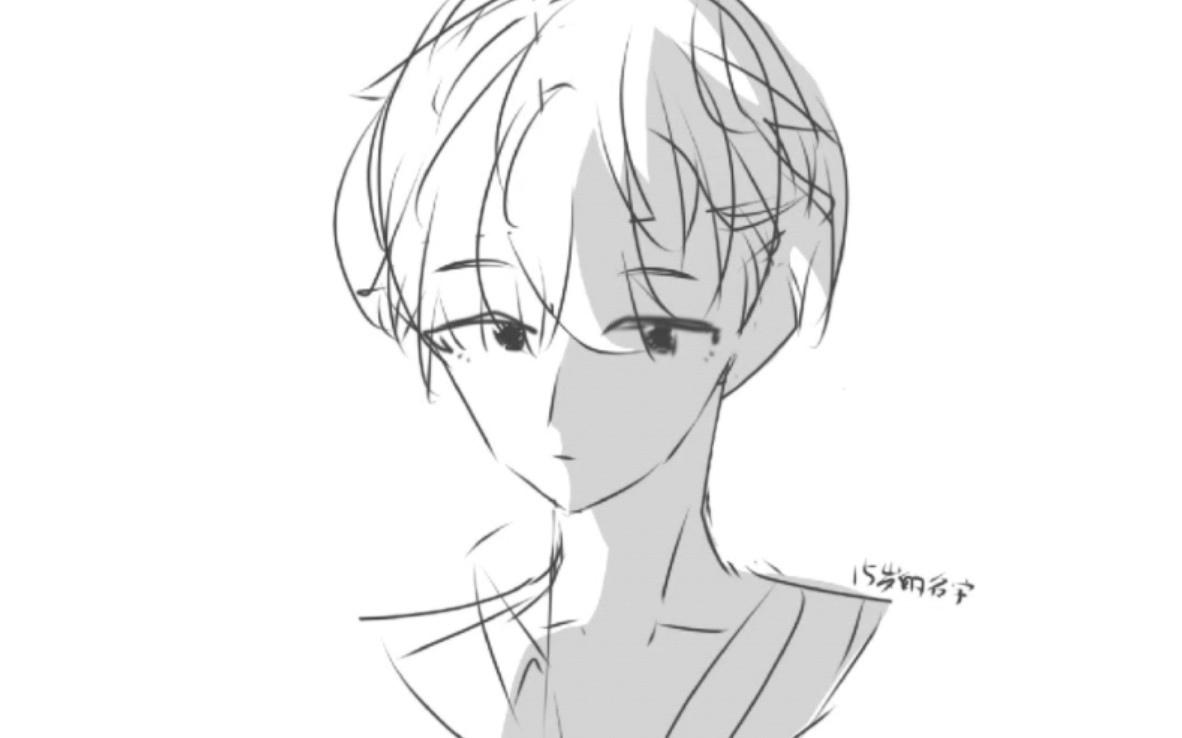 给自己写的小说主角画15岁时的肖像画