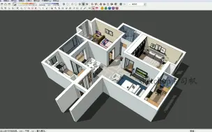 下载视频: sketchup基础建模做室内家装模型，草图大师室内建模，su家装室内建模教程