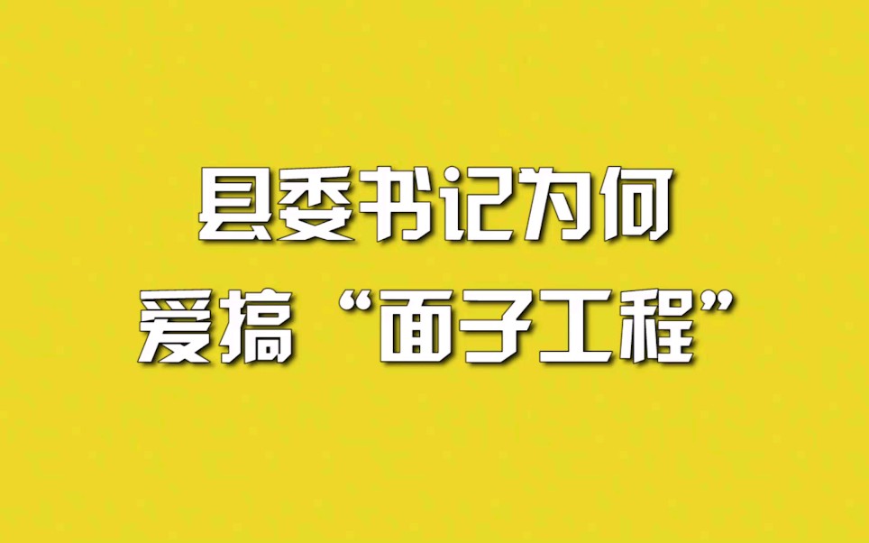 [图]县委书记为何爱搞“面子工程”