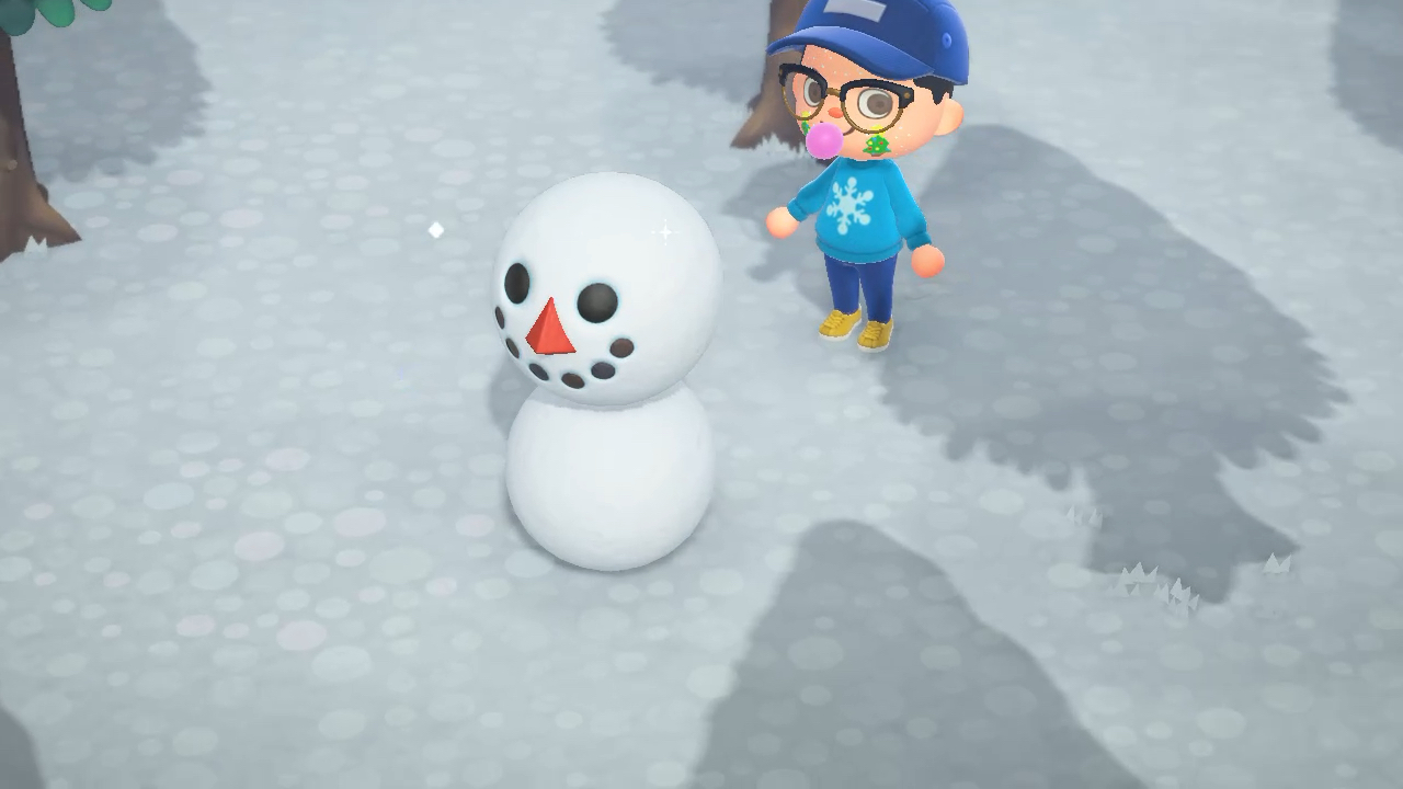 一起堆雪人啦!#动物之森