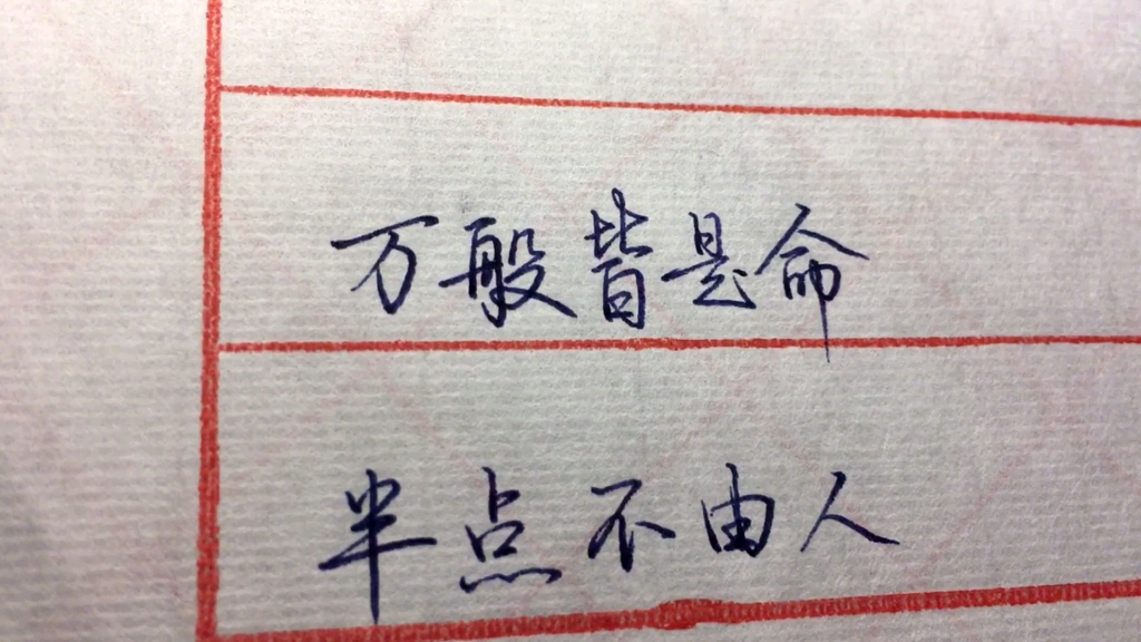 万般皆是命,半点不由人.#手写字体#行楷#把字写帅气#练字静心