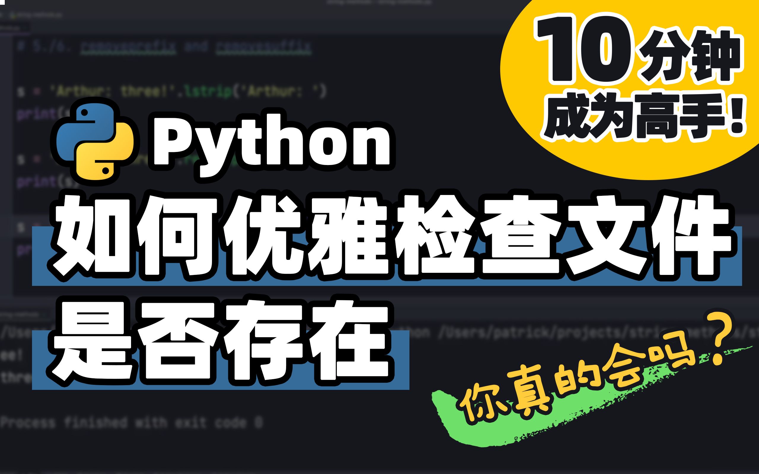 【Python】如何在Python中检查文件是否存在 | Python 基础教程 | Python 冷知识 | 十分钟高手系列哔哩哔哩bilibili