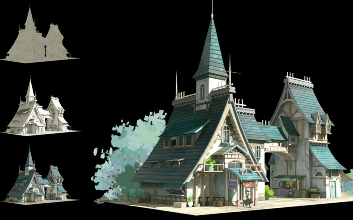 【3dmax】大型写实场景建模教程,建模思路,布线卡线教程,新手入门教程