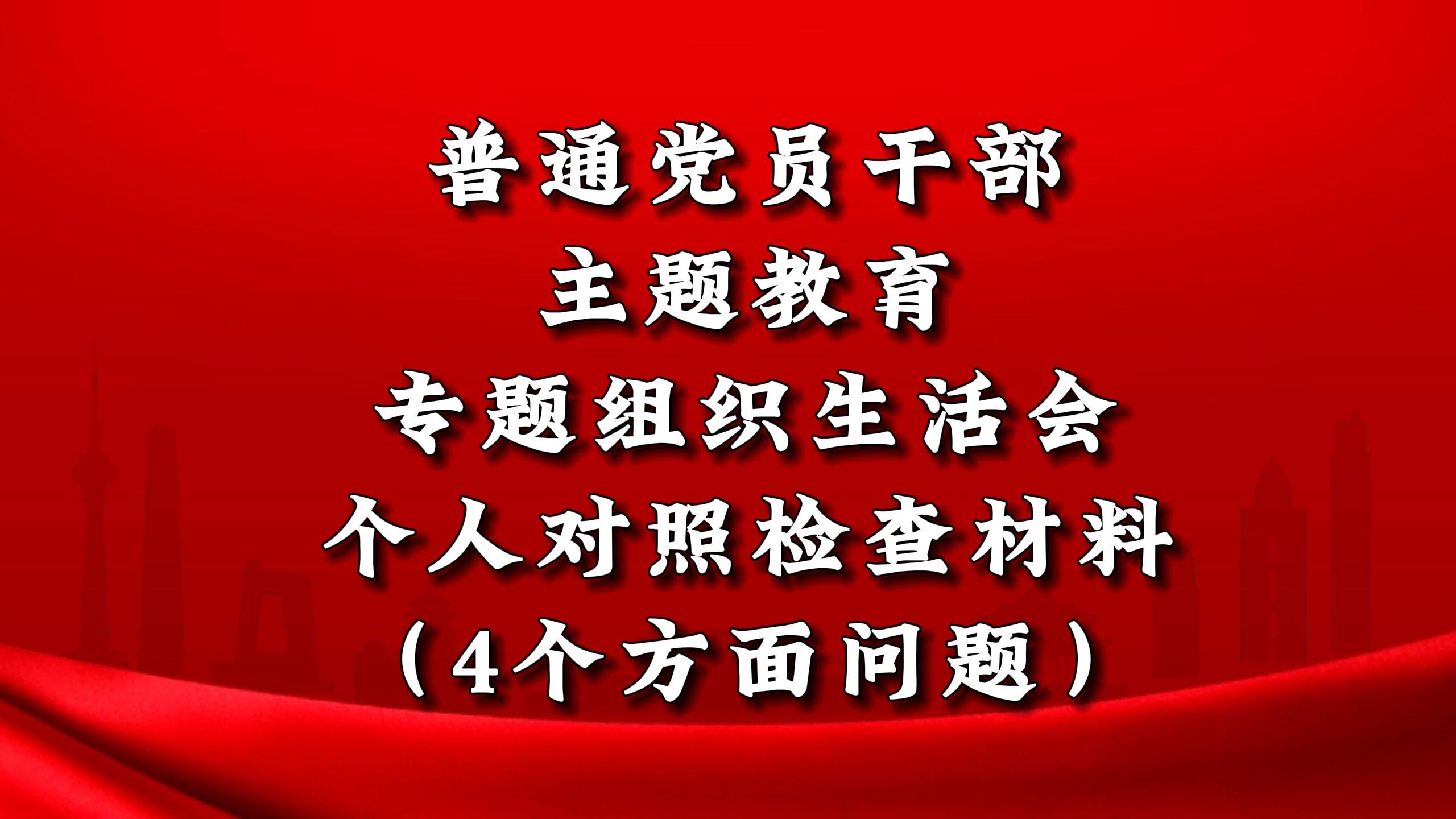 2023 年度普通党员干部 主题教育专题组织生活会 个人对照检查材料 (4 个方面问题)哔哩哔哩bilibili