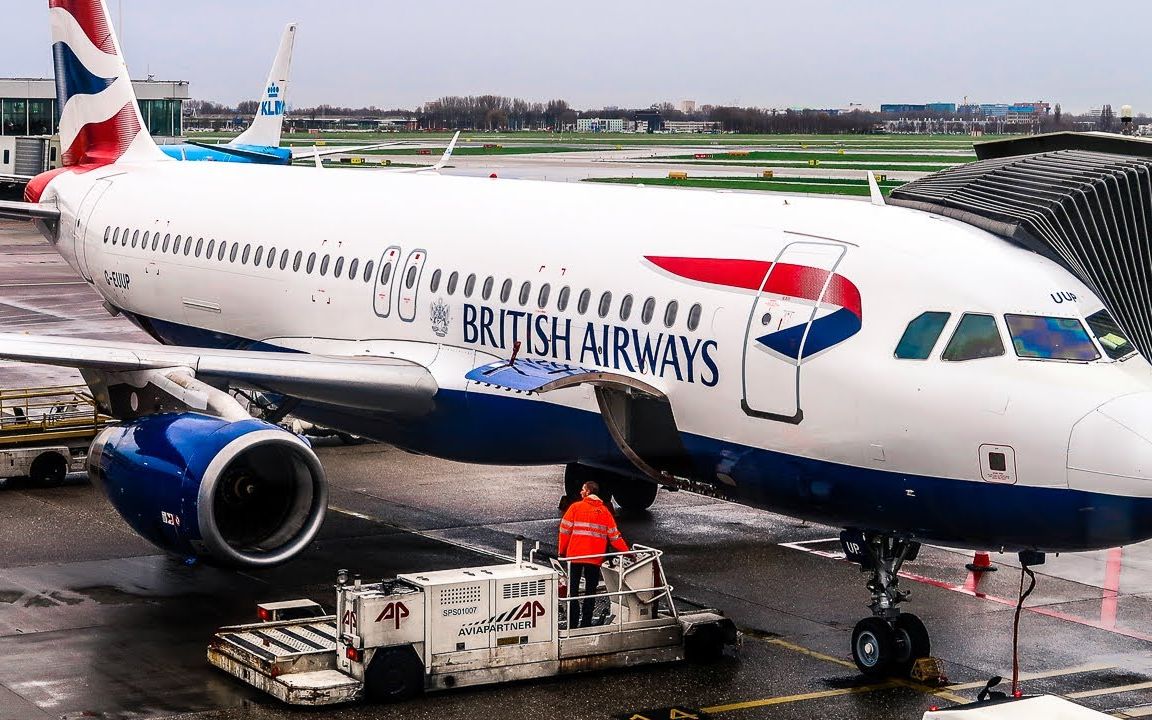英国航空公司空客a320阿姆斯特丹-伦敦希思罗机场的美好时光_哔哩哔哩