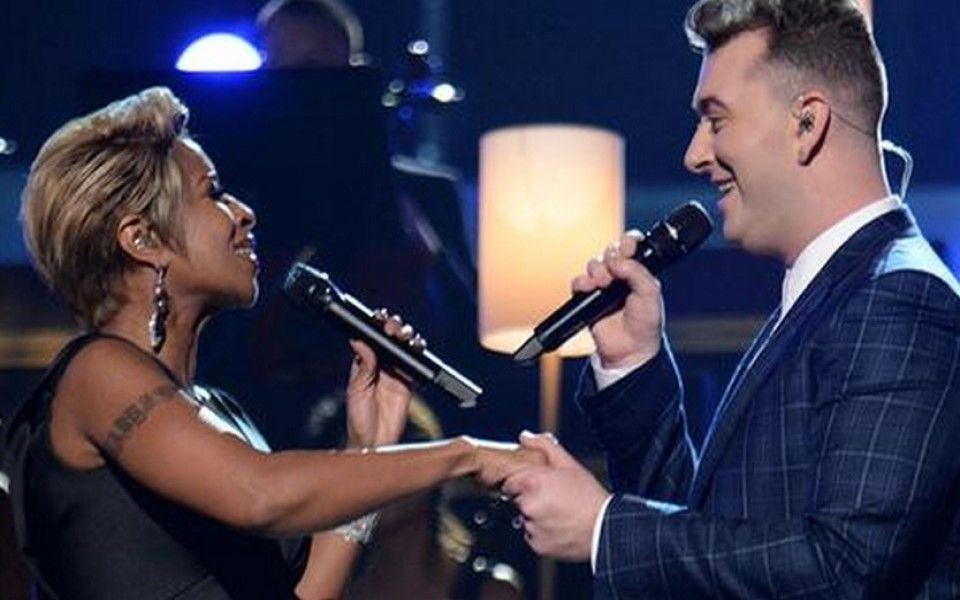 [图]Sam Smith & Mary J. Blige - Stay with Me Live Grammy Awards 2015