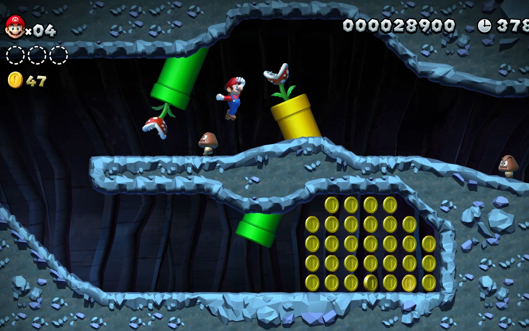 【暗夜影刃】ns新超级马里奥兄弟u 橡栗平原-3 旋转齿轮的堡垒