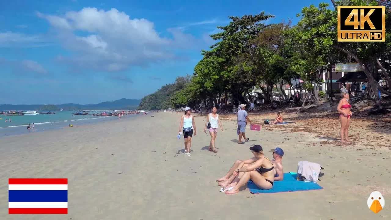 泰国甲米 美丽干净的奥南海滩,这里适合躺平防控耍废一整天哔哩哔哩bilibili