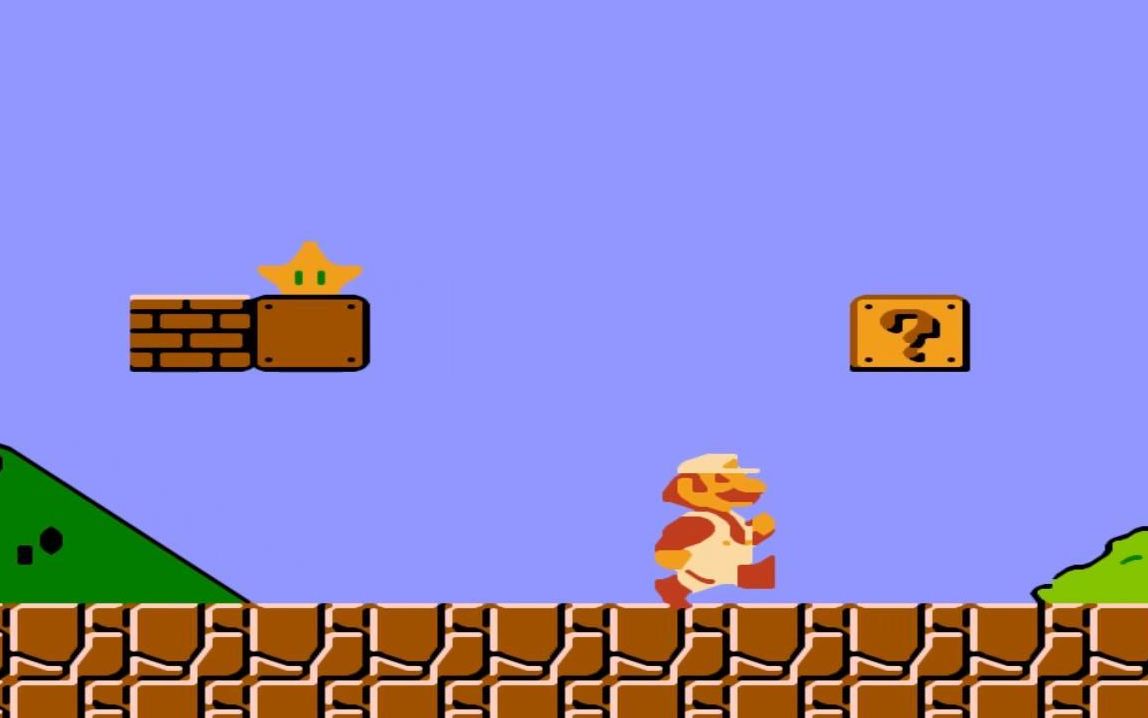 那时用电视机玩的游戏!超级玛丽,关卡1-1