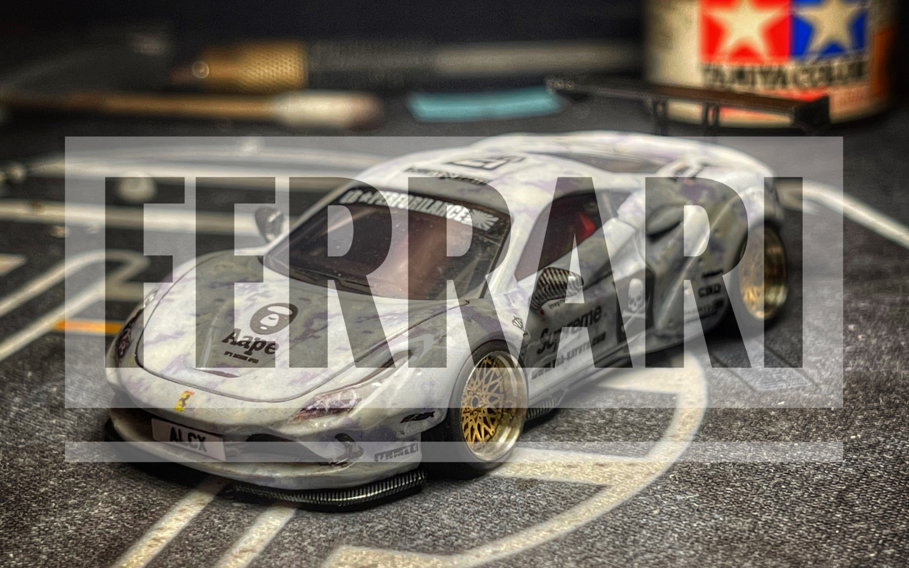 tomy多美卡法拉利f8 lb宽体换装改造