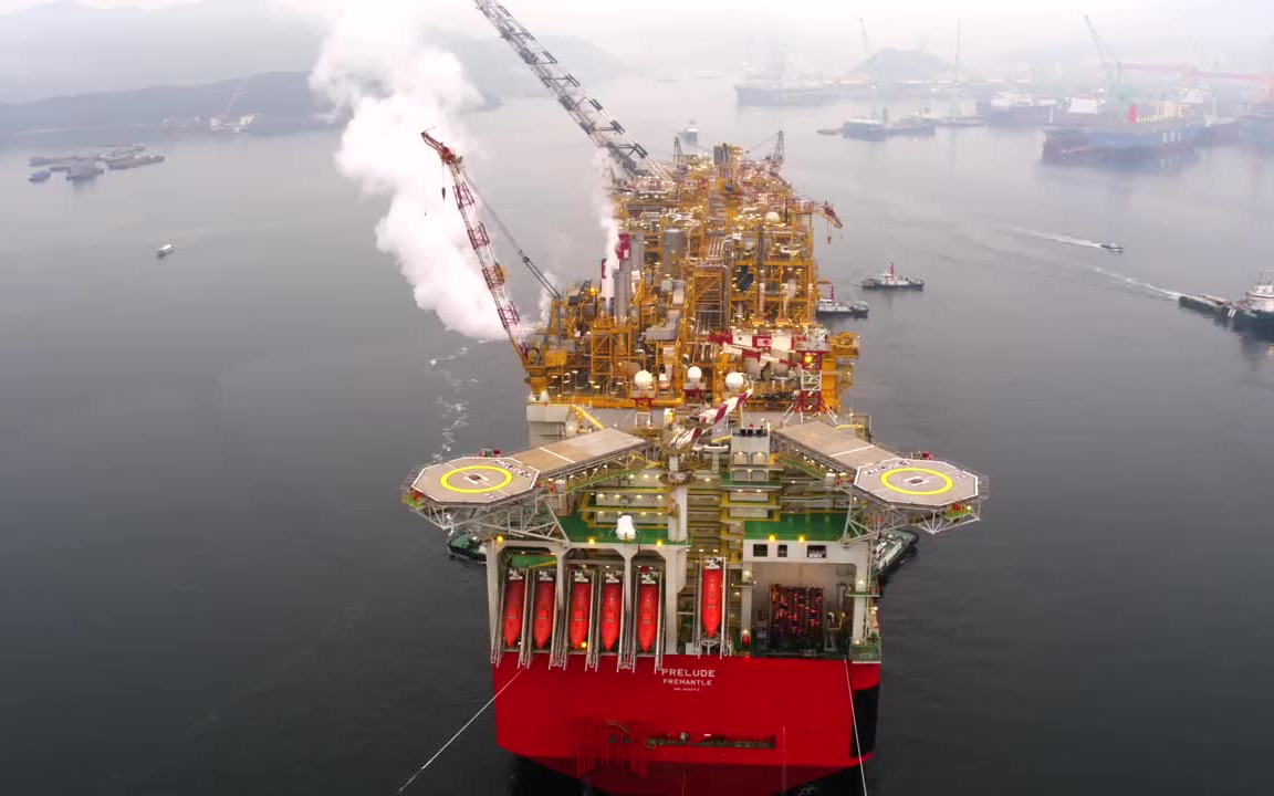 史上最长的船壳牌Prelude FLNG,488米60万吨世界最大海上设施哔哩哔哩bilibili