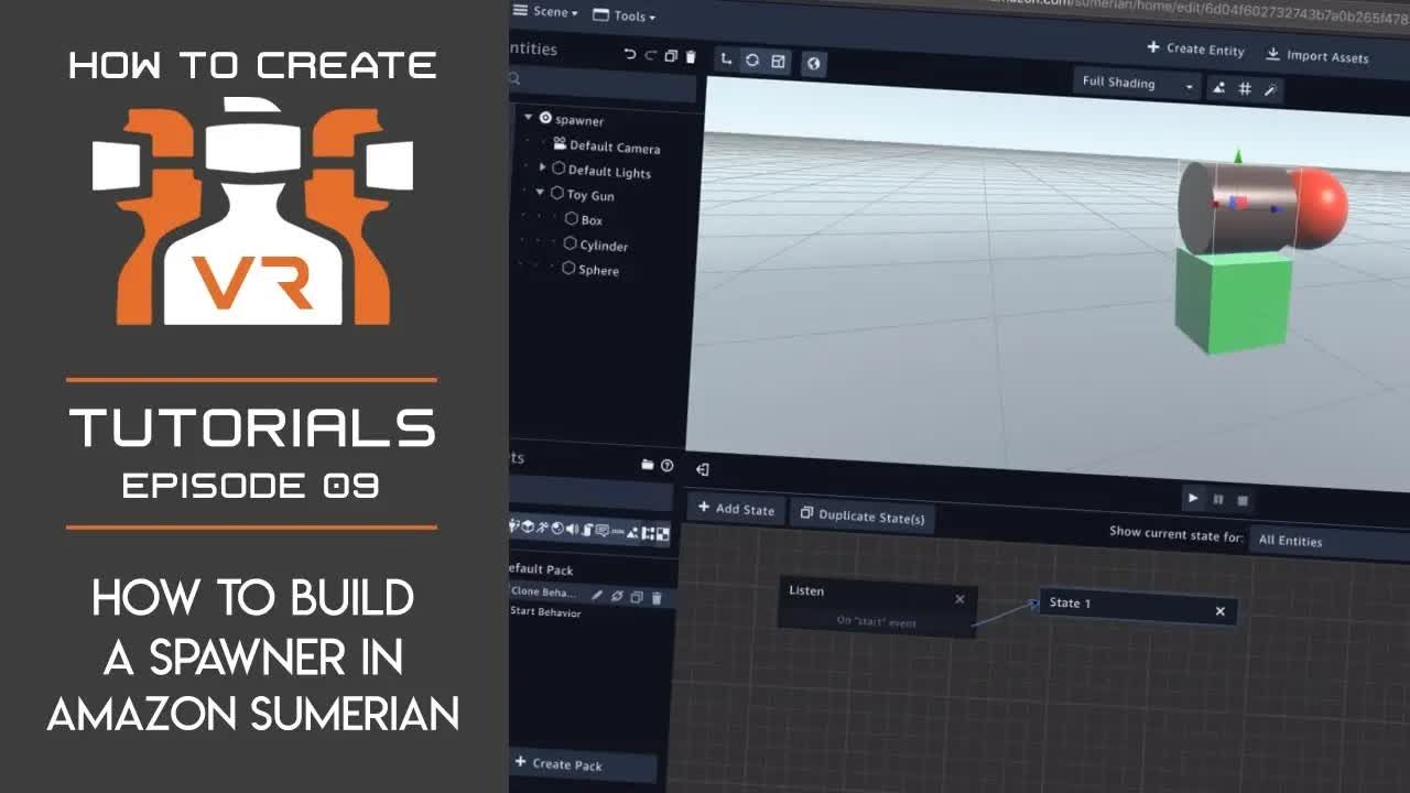 tutorial e9 how to build a spawner in amazon sumerian