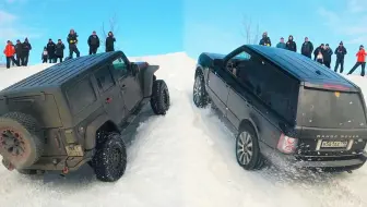 同为四驱，遇到一个雪坡，才知道路虎揽胜和牧马人差别有多大？