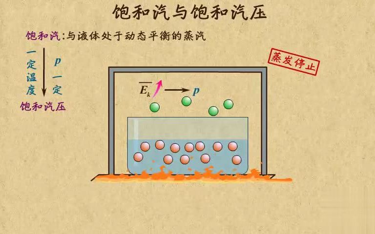 [图]高中物理| 高中物理动画第27章 固体液体和物态变化|09与液体处于动态平衡的蒸汽-饱和汽