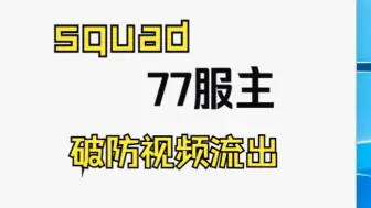 下载视频: 【战术小队】SQUAD 77服避雷