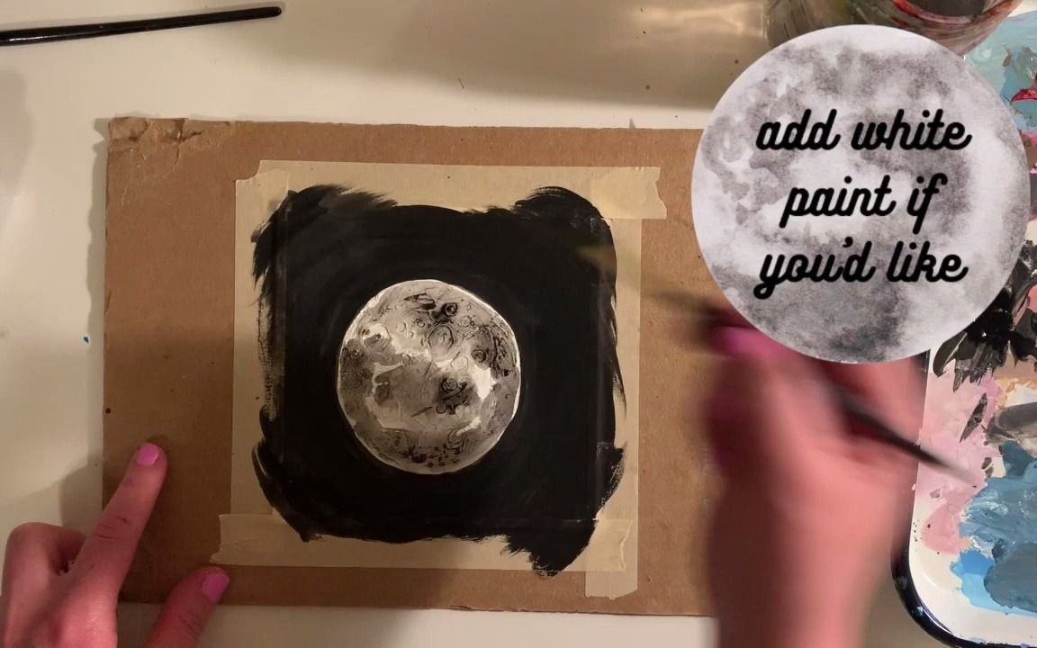 简单画出月球EASY LITTLE MOON PAINTING TUTORIAL  Painting for Beginners哔哩哔哩bilibili