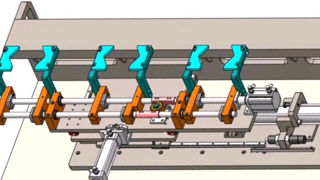 巧妙的齿轮齿条反向加紧机构