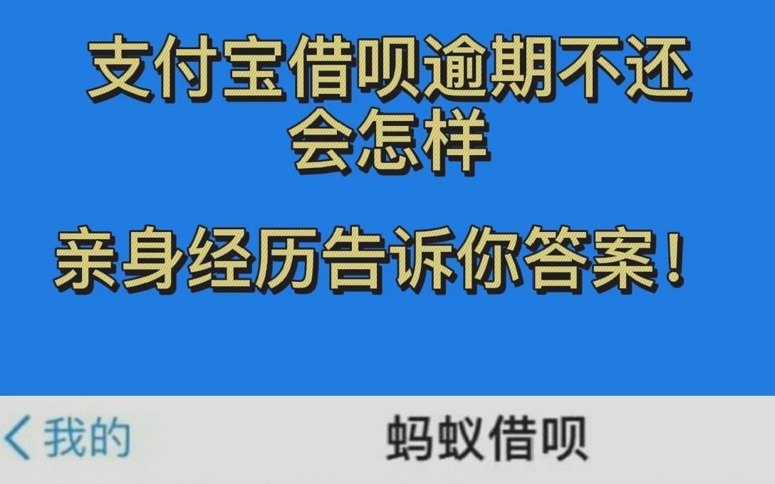 支付宝借呗逾期不还会怎么样?亲身经历告诉你答案哔哩哔哩bilibili