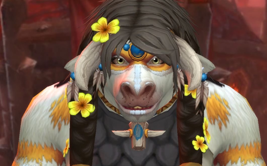 魔兽90牛头人新捏人选项一朵鲜花插在牛头上母牛变可爱了