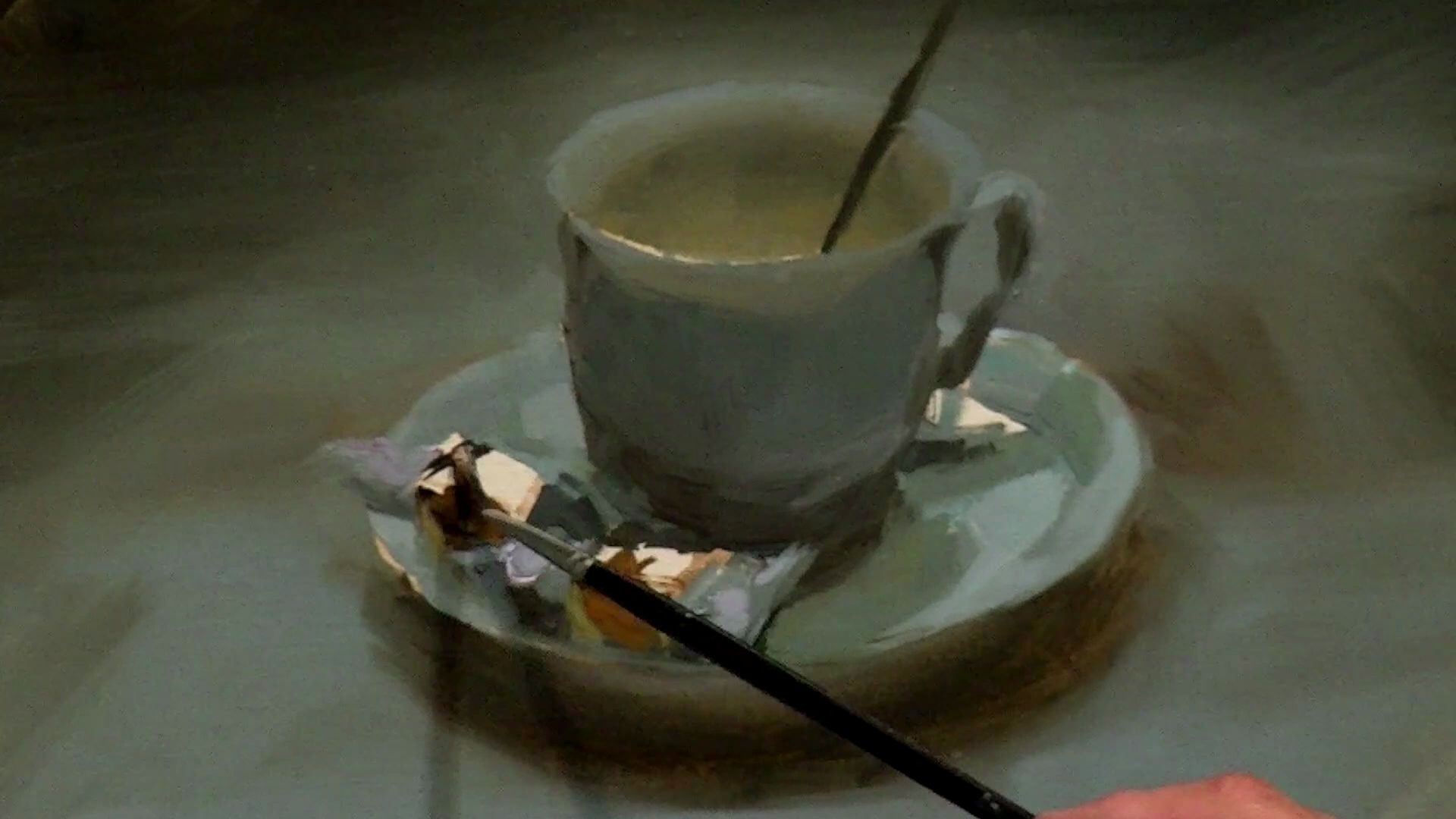 【油画过程】Vladimir Volegov新作:How I paint porcelain coffee cup and shiny candy wrappe哔哩哔哩bilibili