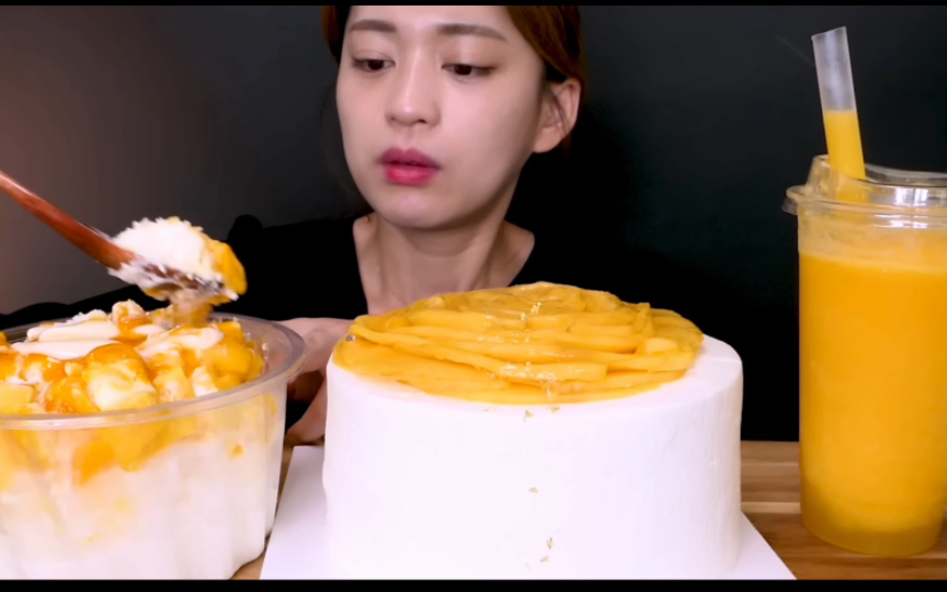 好吃的芒果甜品|声控吃播(sinae)_哔哩哔哩_bilibili