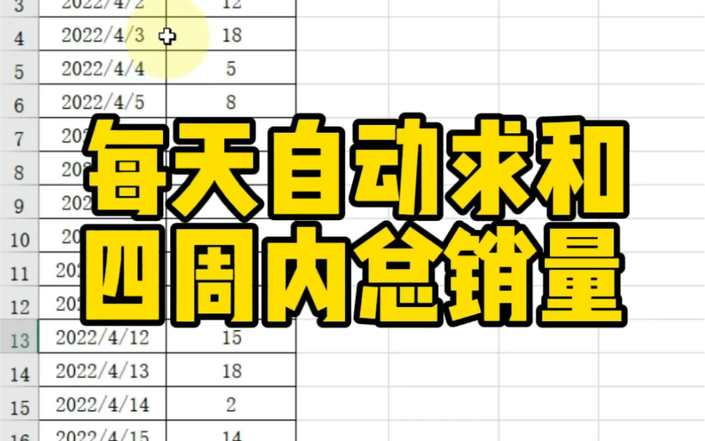 每天自动求和四周内总销量哔哩哔哩bilibili