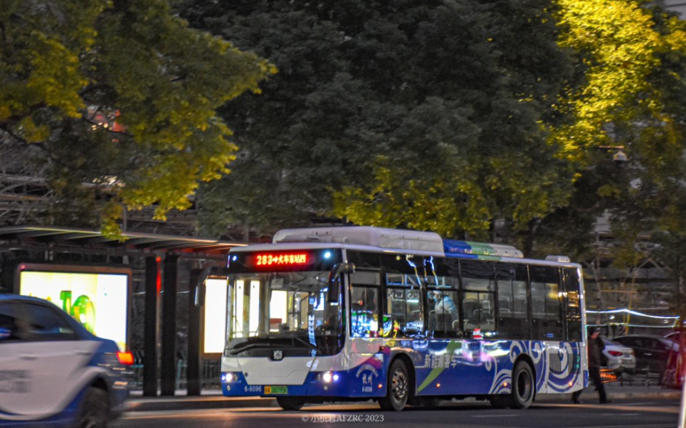 杭州公交283路 6-6098 中国中车 teg6106ehevn13 飞云江路三廊庙 进站